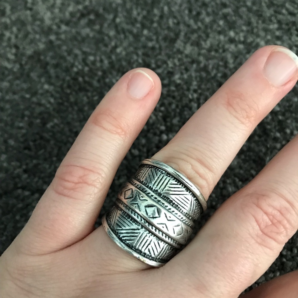 Aztec Detailed Silver Ring